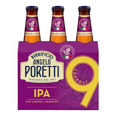 BIRRA PORETTI 9 LUPPOLI IPA 5.4 CL.33X3