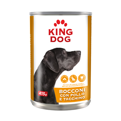 KING DOG BOCCONI POLLO/TACCHINO GR.415 LATTINA