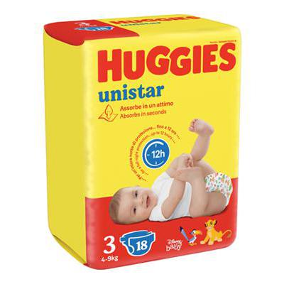 HUGGIES UNISTAR MIDI TG.3 18/19 PZ 4-9 KG