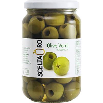 SCELTAORO OLIVE VERDI DENOCCIOLATE VASO DI VETRO  GR.370