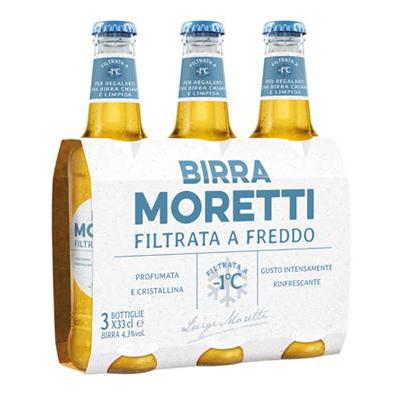 BIRRA MORETTI FILTRATA A FREDDO CL.33X3 4