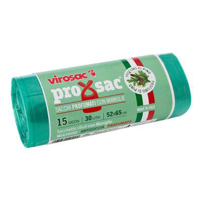 VIROSAC ROTOLO RIFIUTI 52X65 X15PZ VERDE PROF.PINO